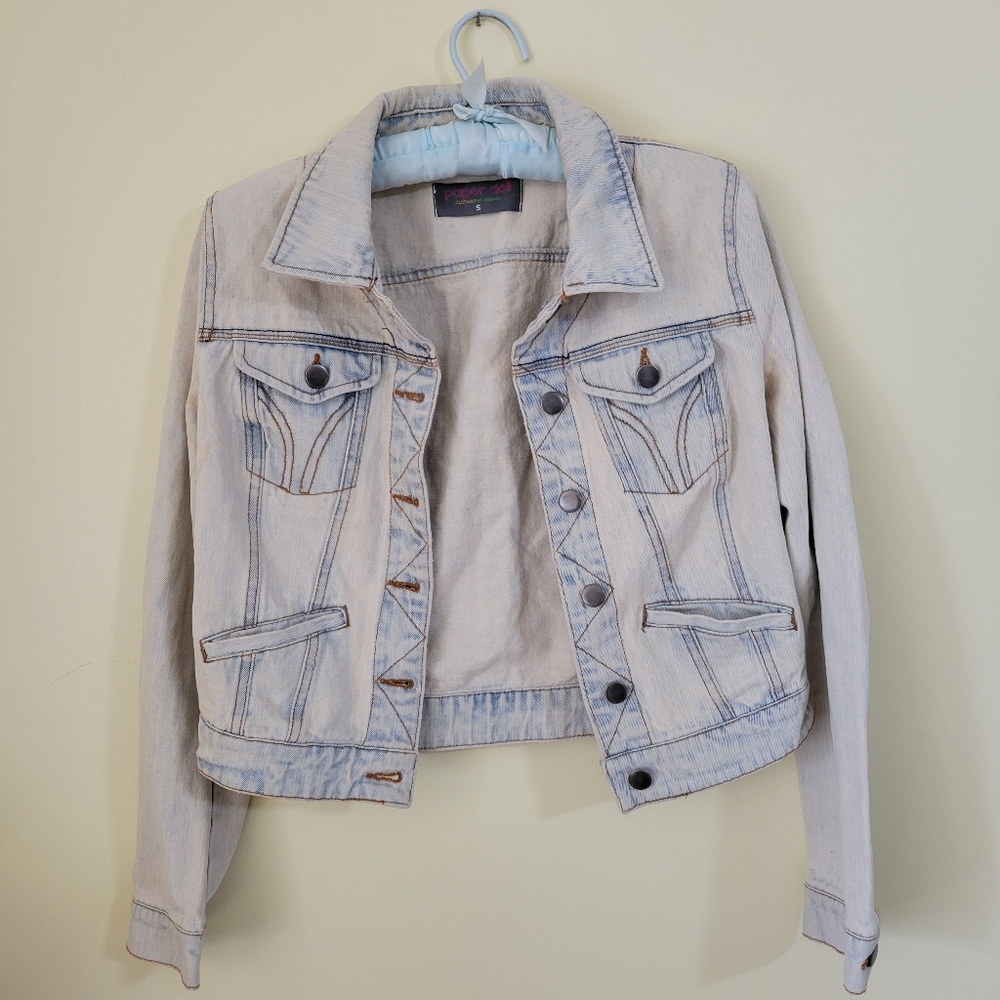 Paper Doll cropped Y2k Jean jacket, size S